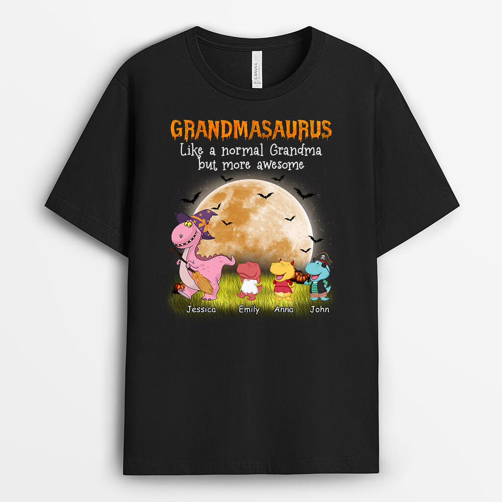 Personalized Grandma Dinosaur Halloween T-Shirt