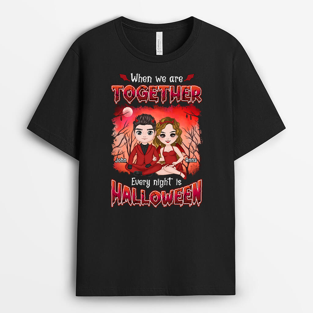 Personalized When We're Together Every Night Is Halloween T-Shirt