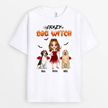 Evil Crazy Dog Witch - Personalized T-Shirts for Halloween