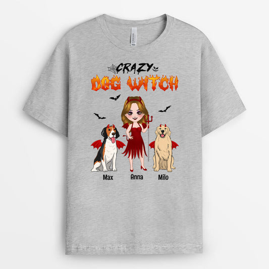 Evil Crazy Dog Witch - Personalized T-Shirts for Halloween