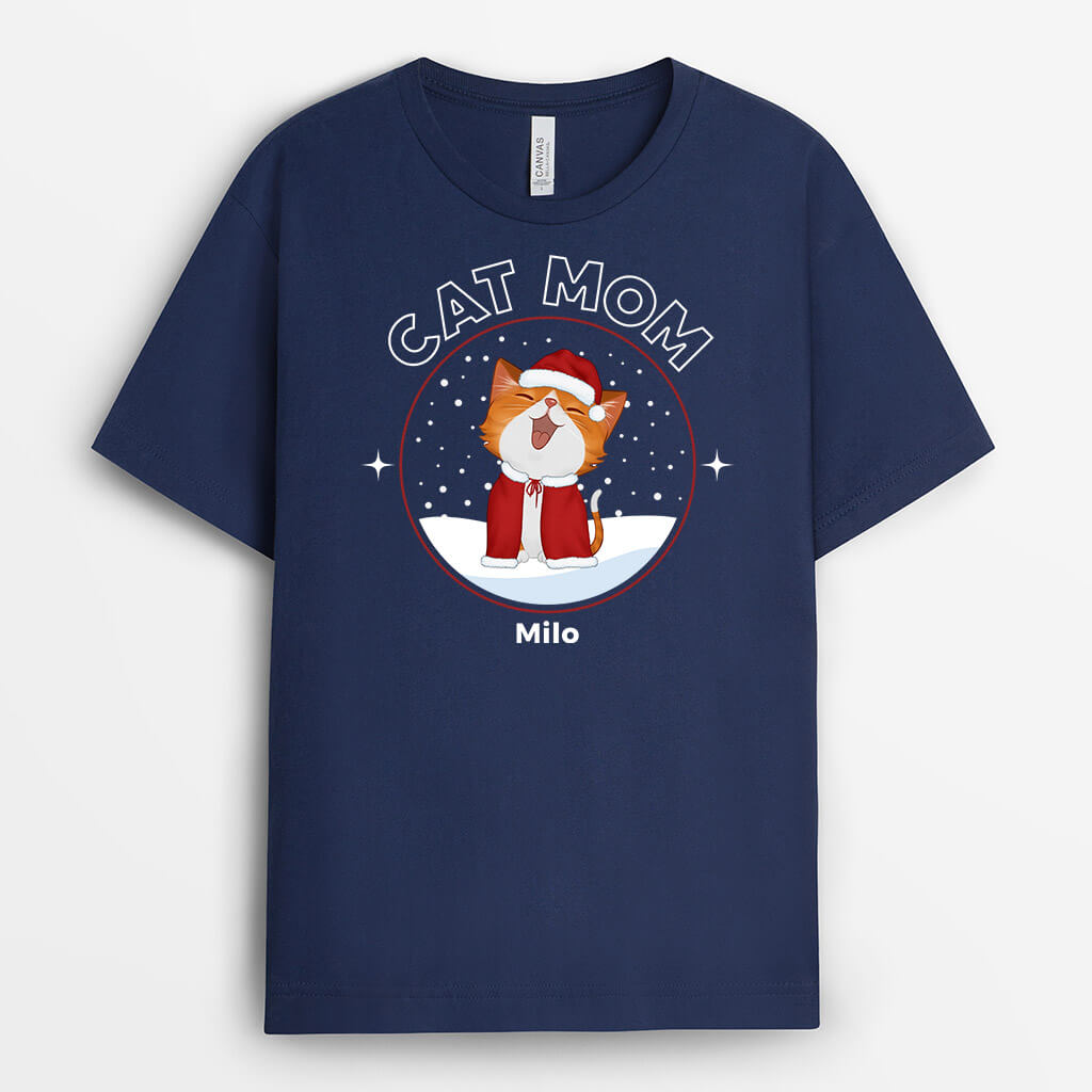 Cat Dad/Mom - Customized Christmas Graphic Tee Shirts for Cat Lovers