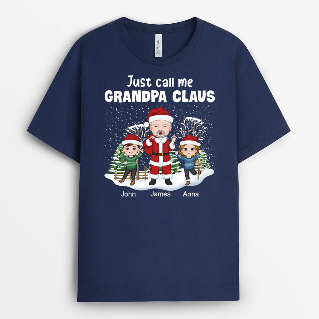 Just Call Me Papa Claus - Personalized Christmas Graphic Tee