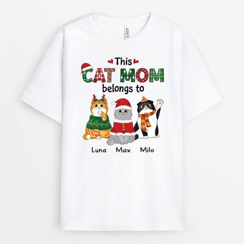 Cat Mom/Dad Belongs To - Custom Cute Christmas Shirts for Pet Lovers