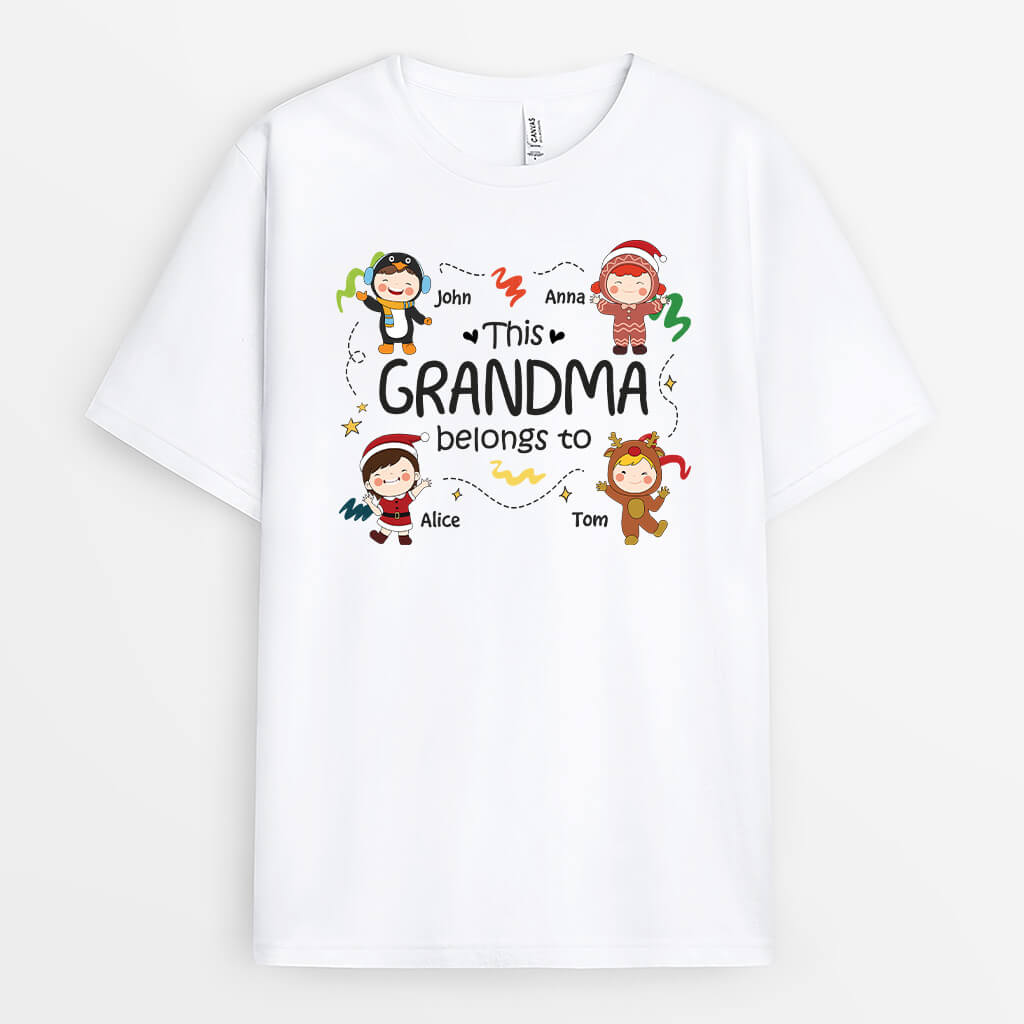 This Mother/Grandma Belongs To - Personalized Merry Christmas T Shirt