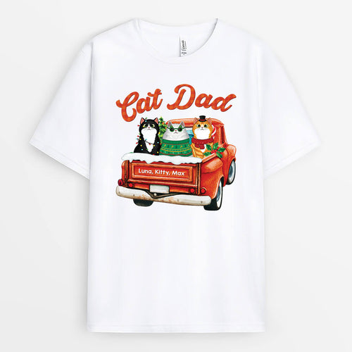 Cat Mom/Dad Car - Custom Merry Christmas Tee Shirts for Cat Lovers