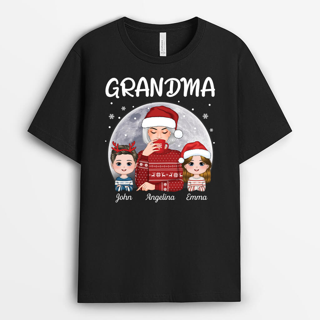 Personalized Grandma Christmas Shirts with Grandkids’ Names