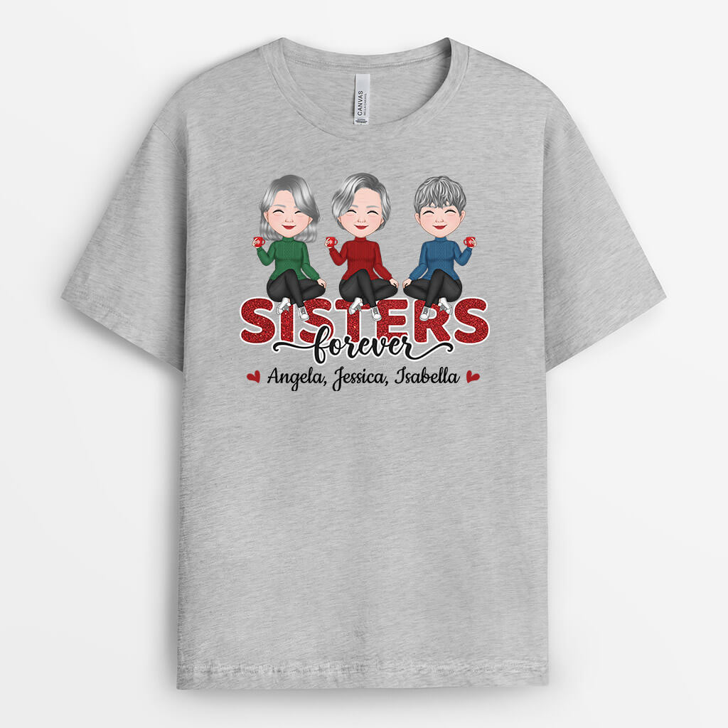 Personalized Christmas T-Shirt – Sisters Forever Design