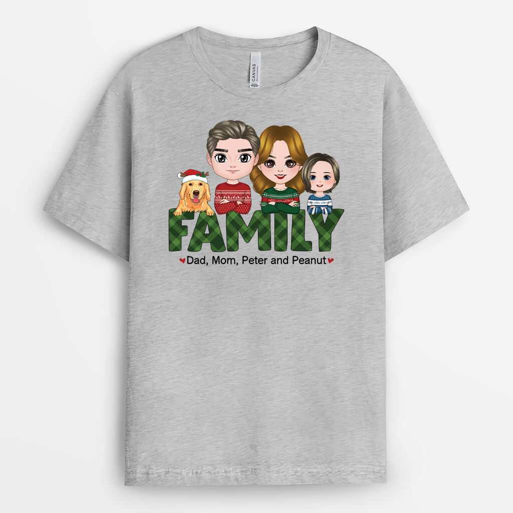 Personalized Family Dog Christmas T-Shirt