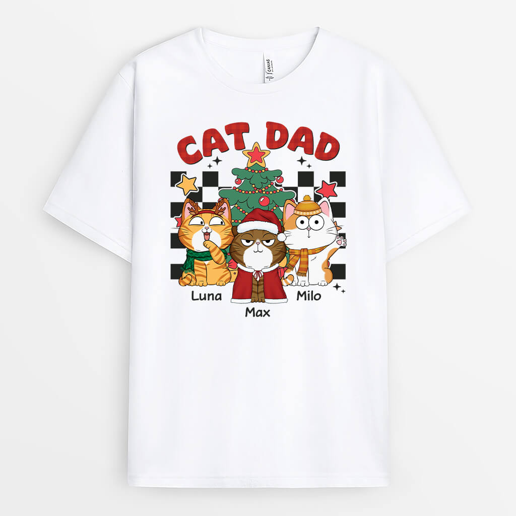 Customizable Christmas Shirts – Cat Mom & Dad Tee