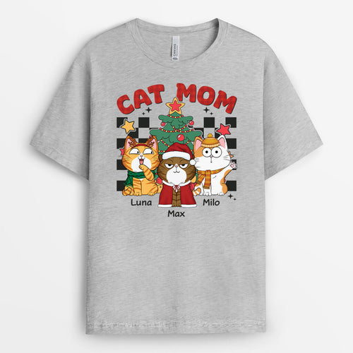 Customizable Christmas Shirts – Cat Mom & Dad Tee