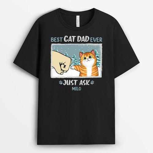 Best Cat Dad Ever T-Shirt – Personalized Christmas T-Shirt