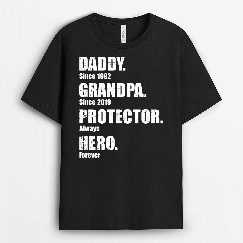 Personalized Husband, Daddy, Protector, Hero Since T-shirt