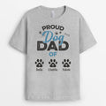 Proud Dog Dad With Dog Paws - Custom Dog Tee Shirts