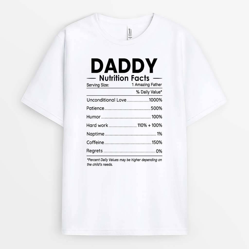 Personalized Mom/Dad Nutrition Facts T-shirt