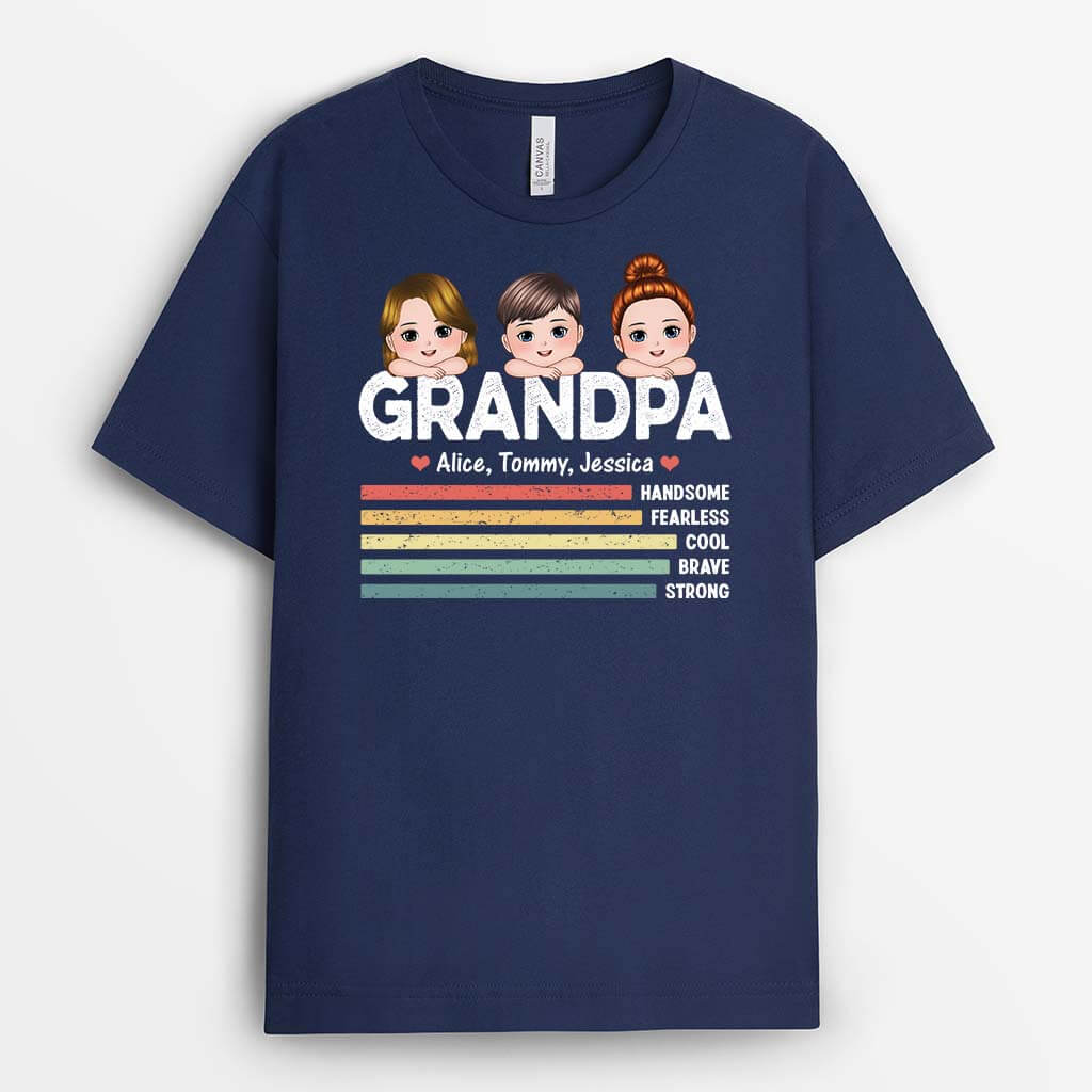 Personalized Handsome, Fearless And Cool Daddy T-shirt