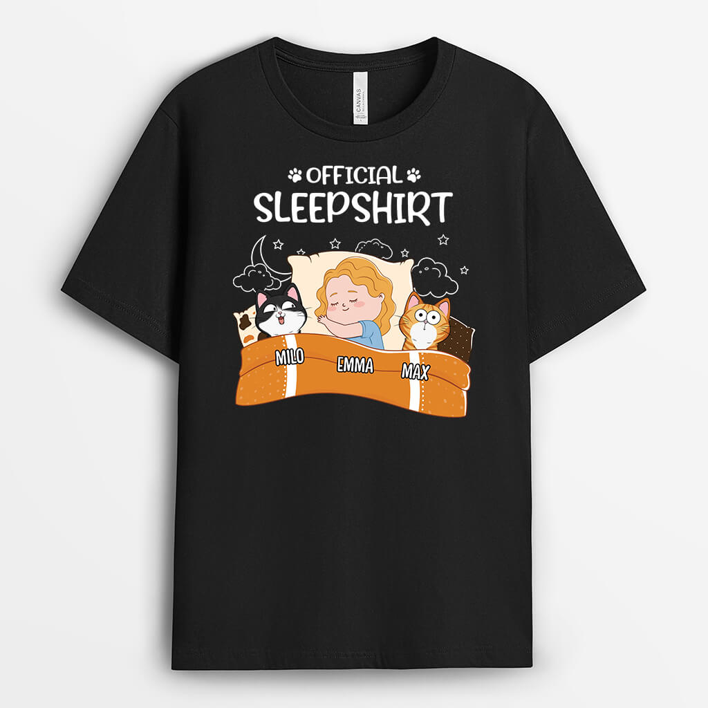 Personalized Best Cat Official Sleepshirt T-Shirt