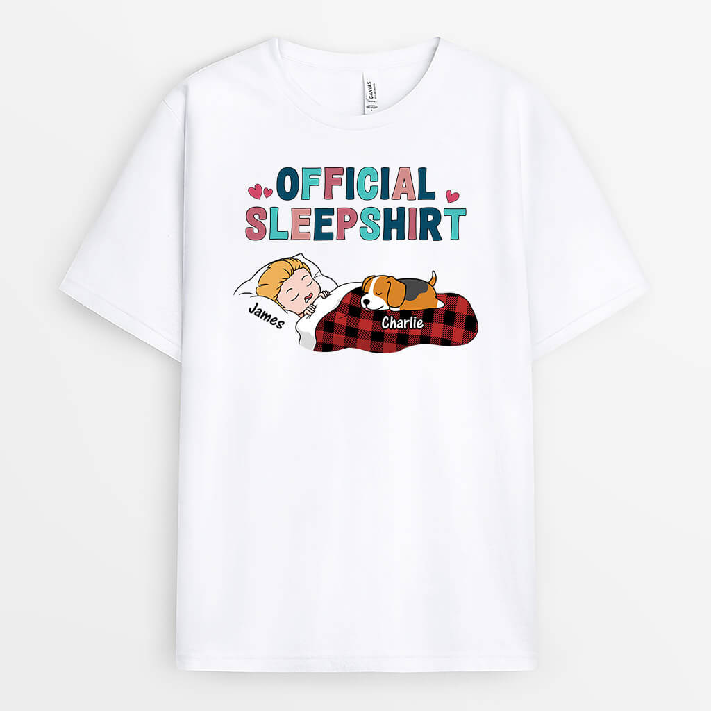 Official Sleep Shirt with Dogs – Custom Dog T-Shirts for Humans