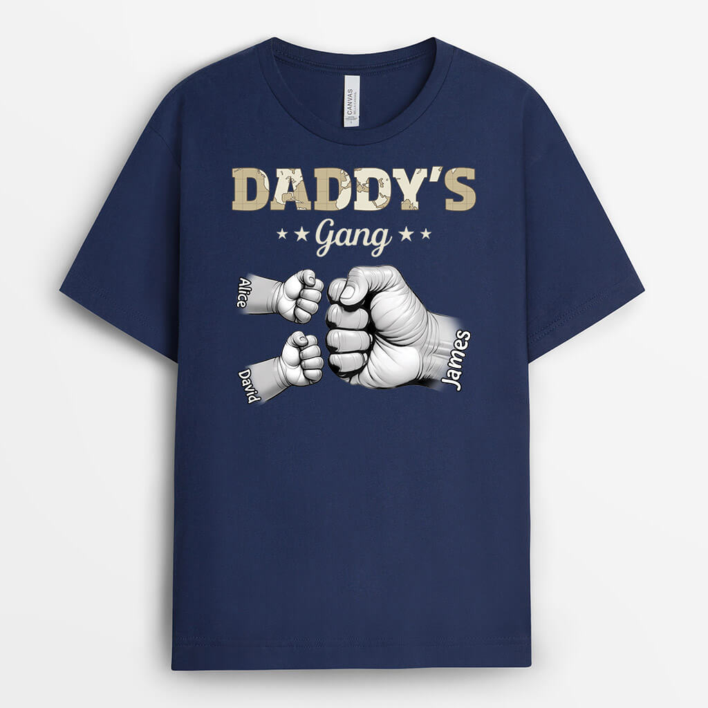 Grandpa's Gang, Fist Bump Grandpa With Kids - Personalized T-shirt For Grandpa